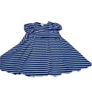 FOREVER 21 GIRLS 9/10 White Blue Striped Dress Sleeveless A Line